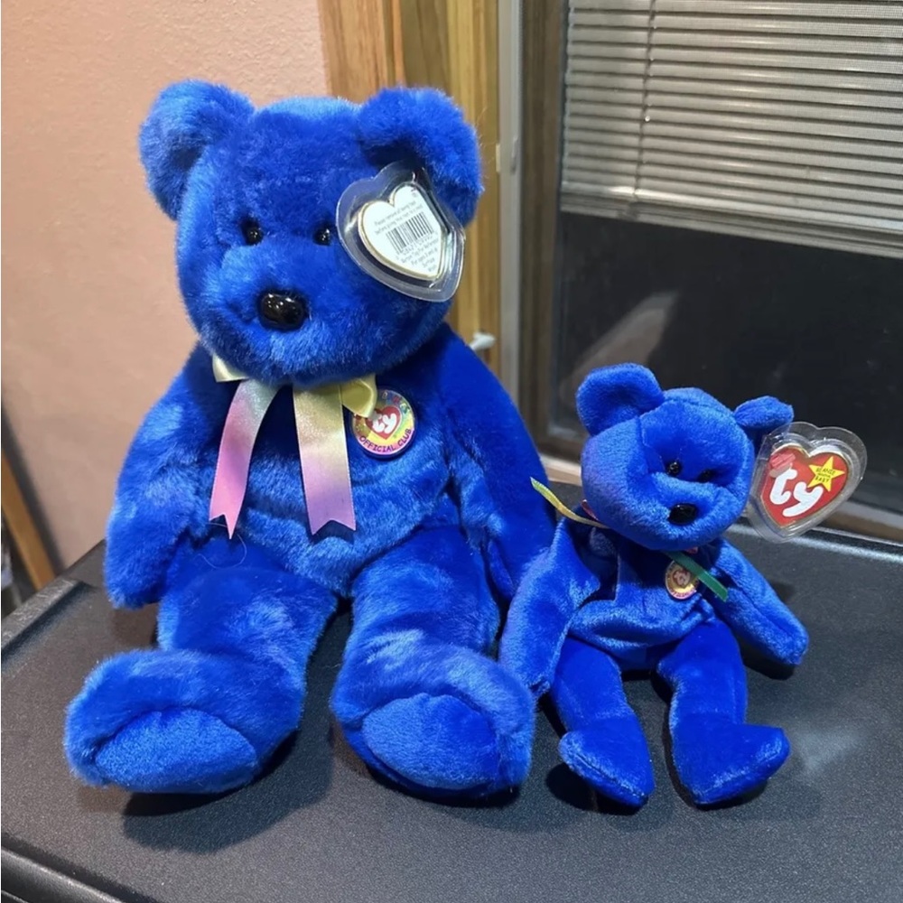 'CLUBBY' 1998 RARE Ty Beanie Baby- & Buddy Set. MINT  Exclusive Club Beanies.